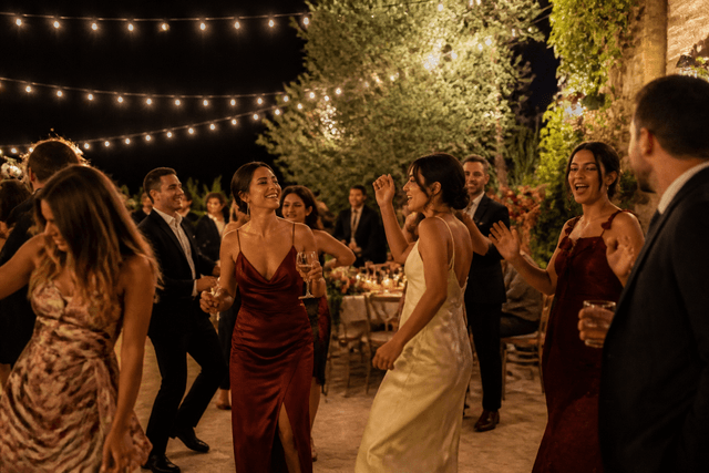 Illustrative wedding reception